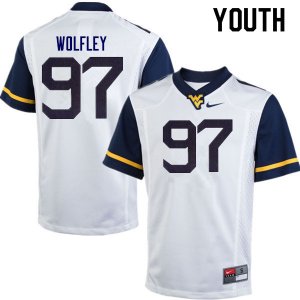 Youth West Virginia Mountaineers NCAA #97 Stone Wolfley White Authentic Nike Stitched College Football Jersey TG15C07TC